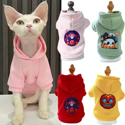 Halloween Cat Puppy Hoodies Autumn Winter Pet Pullovers for Small Dogs Cats Sphynx Clothing Kitten Costume ropa para gatos