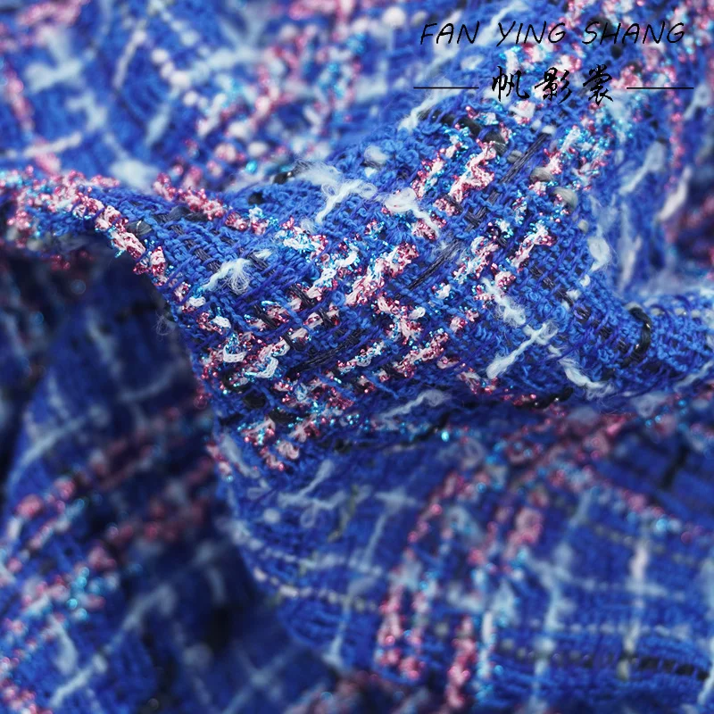 

Мягкая твидовая ткань из чистого синего хлопка 2025 года для пошива пальто, ткани для шитья, тканей для кутюр, материалов для рукоделия