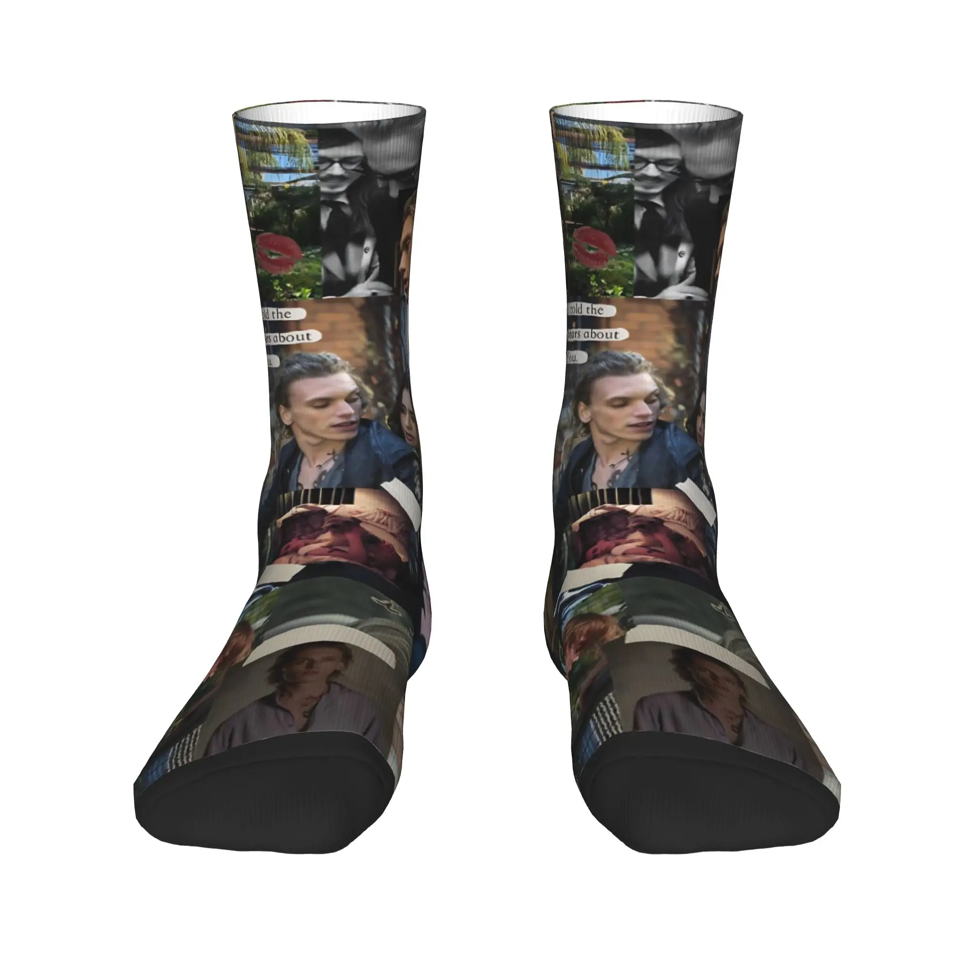 Jamie Campbell Bower  Socks  Graphic Stockings Anti Sweat Men Socks Warm Soft Winter Funny Outdoor Sports Socks