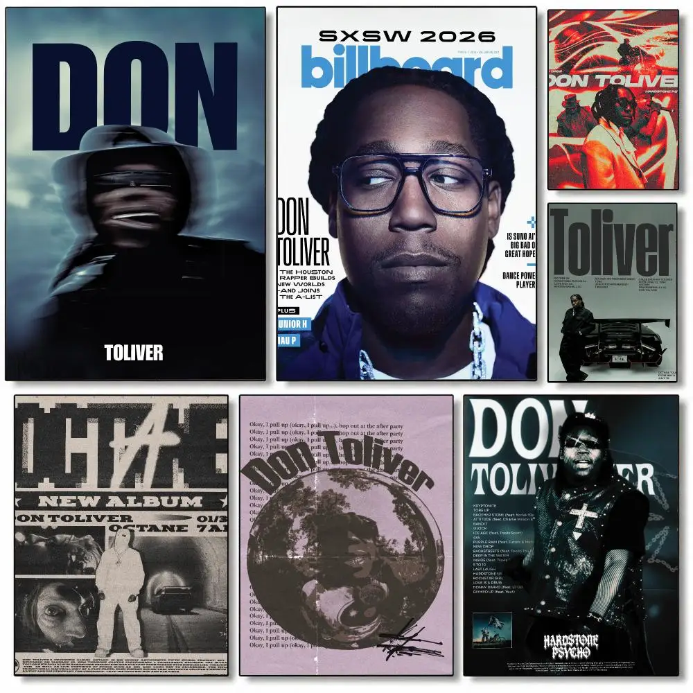 Singer D-Don Toliver Poster Self-adhesive Art Waterproof Paper Sticker Coffee House Bar Room Wall Decor