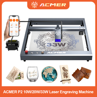 ACMER P2 33W 20W 10W Laser Engraving Cutting Machine with Air Assist Industrial Rail Laser Engraver Carving Wood Lacquered Metal