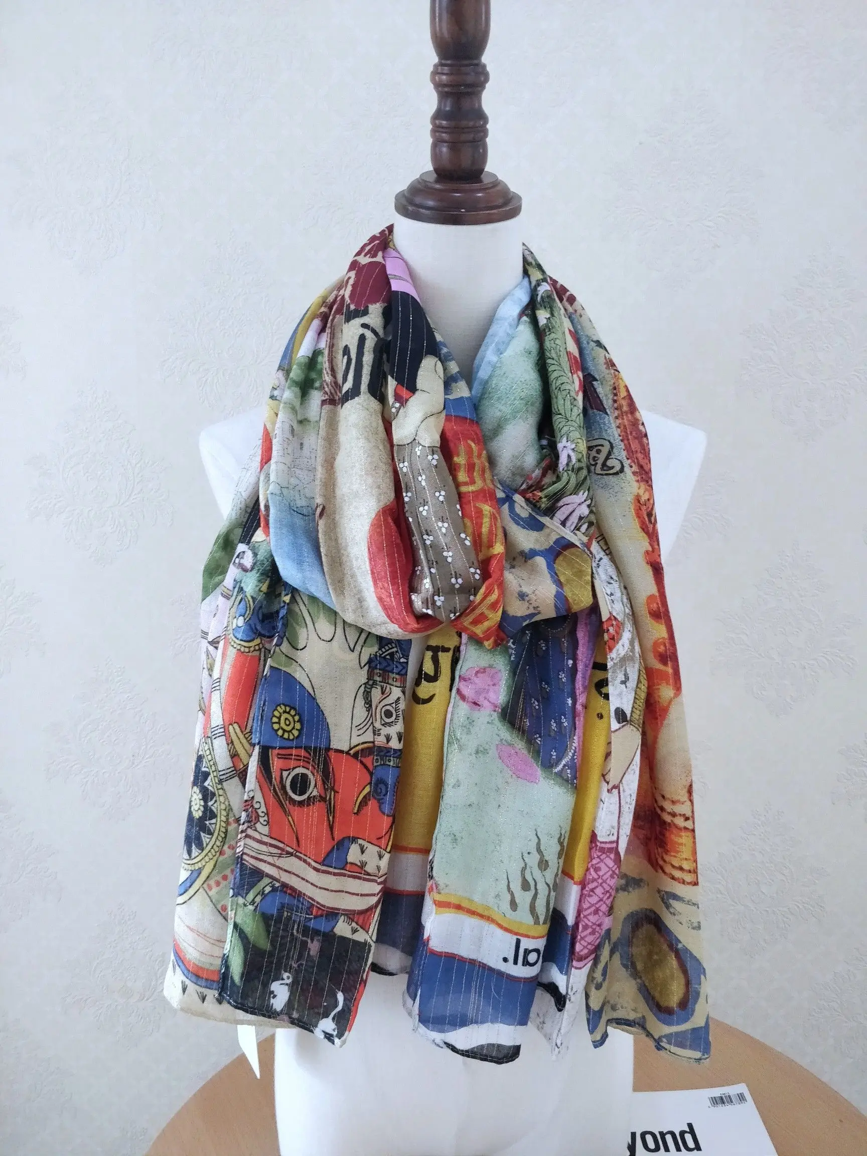 foreign trade Spain tide brand colorful national print shawl scarf dual-use