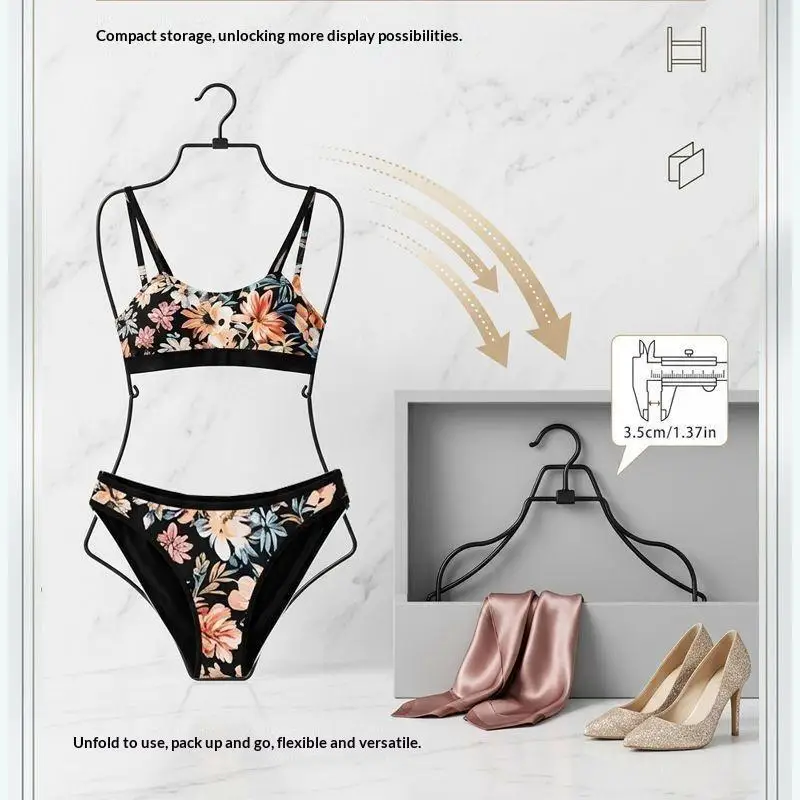 New Swimsuit Hanger Metal Wire Body Shape Bikini Hanger Foldable Underwear Storage Hanging Rack For Wardrobe Show