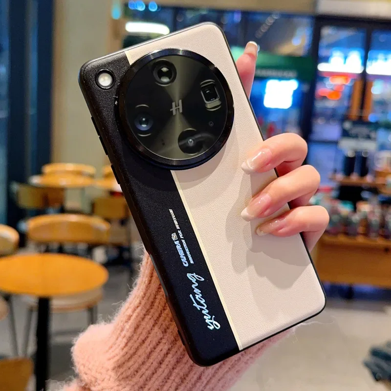 

Роскошный кожаный чехол для телефона Oppo Find X8s Plus Color Collision для Oppo Find X8 Ultra X8 Pro X7 с большим отверстием, защитный твердый корпус