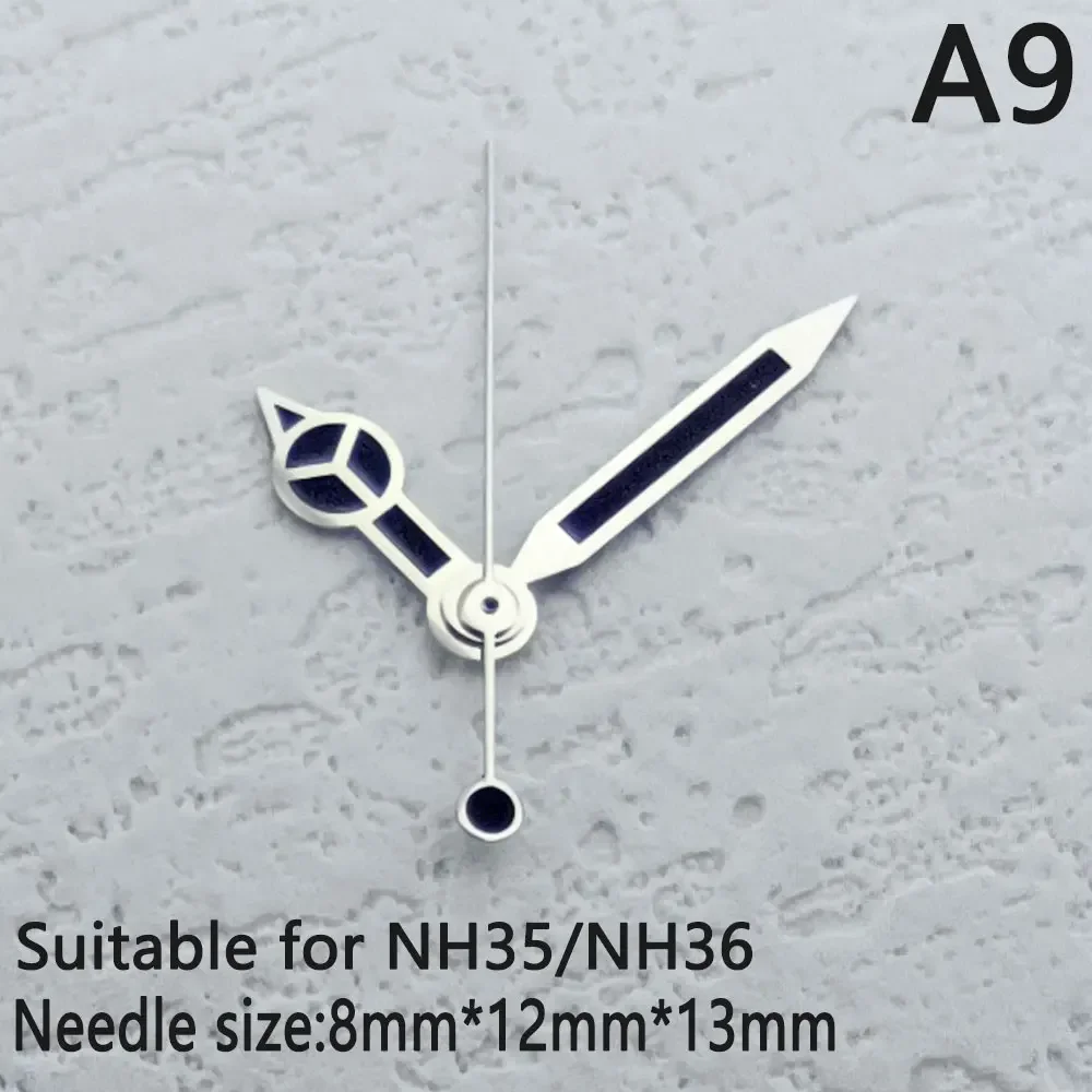 Watch parts Hour Minute Second Hands green blue  luminous hands for nh35 nh36 movement Watch Luminous needles Accessories parts