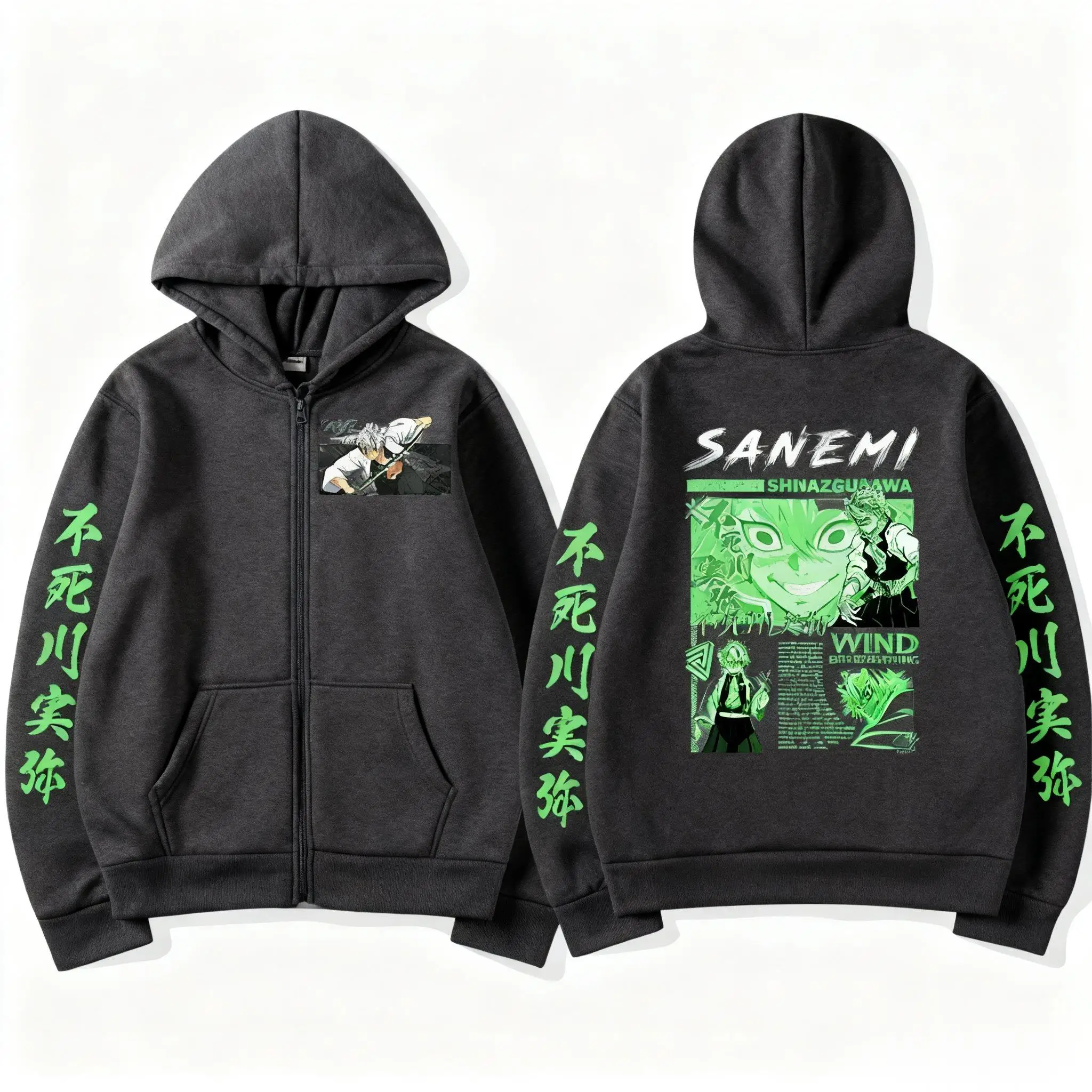 

Demon Slayer Anime Zip Up Hoodie Spring Autumn Men Women Streetwear Casual Long Sleeve Jacket Sweatshirt Graphic Print Cosplay
