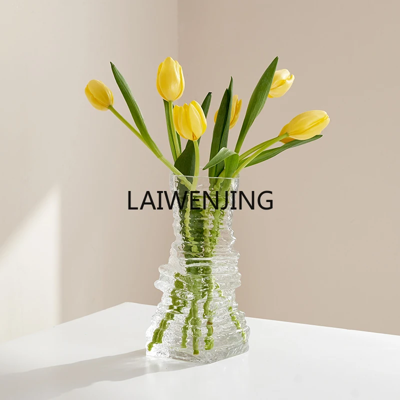 

MJY rock block vase glass ornament dried flower ornament TV cabinet high sense