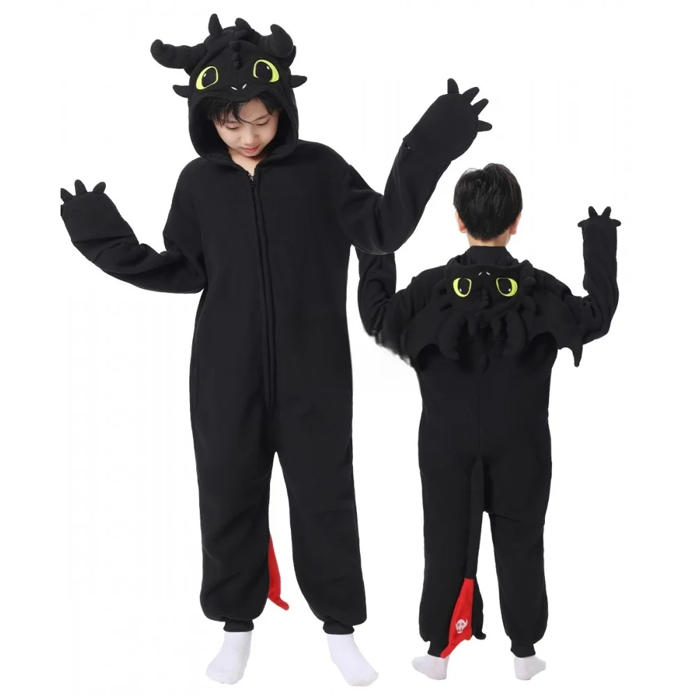 Black White Kids Kigurumi Onesie Adults Women Men Animal Pajamas Halloween Costumes Cosplay Jumpsuit Christmas Gift