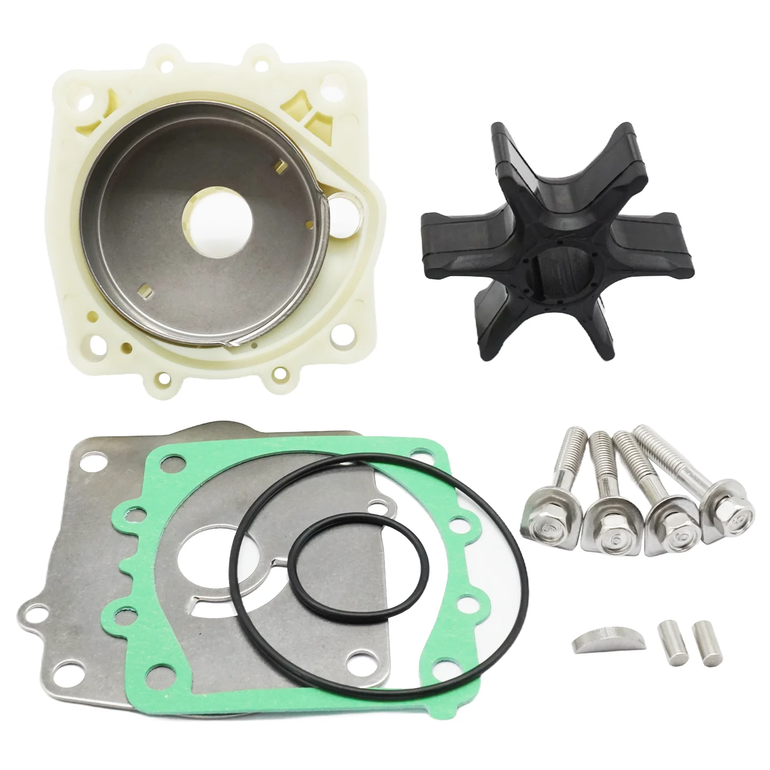 

Water Pump Impeller Repair Service Kit W/ Housing for Yamaha Marine 115 130 HP C115 L130 2 Stroke Outboard Engines 6E5-W0078-01