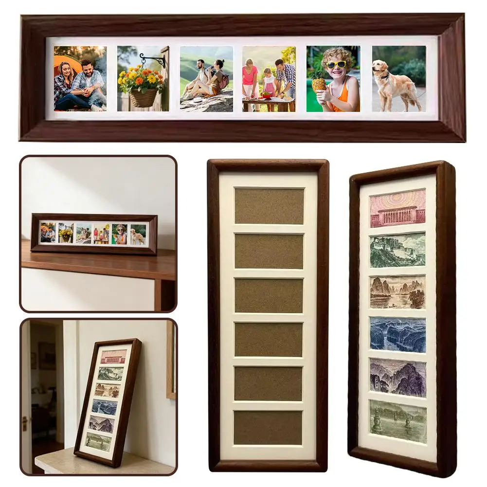 6 Photos 3-inch Photo Frame Multi Picture Collage Frame Vertical & Horizontal Display for Home Family Memory Home Decoration