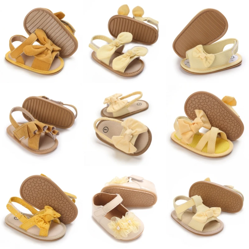 Spring and Autumn Yellow Countryside Style Sandals 0-12 Months Baby Soft Bottom Non slip Sneakers
