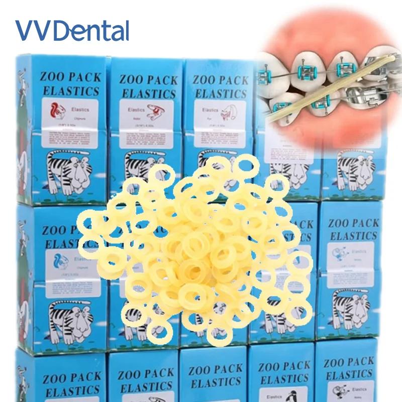 

100pc/box 3.5/5.0/6.5OZ Dental Orthodontic Rubber Band Ligation Ring Zoo Pack Ortho Elastics Latex Braces Force Dentist Material