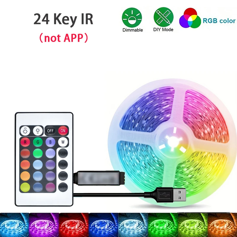 Luzes de tira led rgb 1m-40m luz de sala led com controle de aplicativo fita flexível luces fita led para decoração de quarto