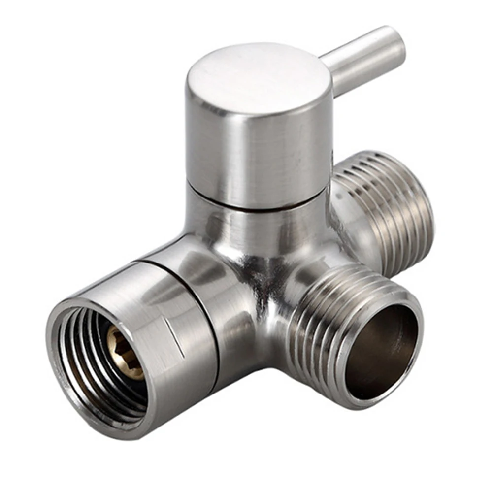 Solid Brass Construction 3 Way Shower Diverter Shower Arm Splitter Valve For Handheld & Top Spray Shower Showerhead
