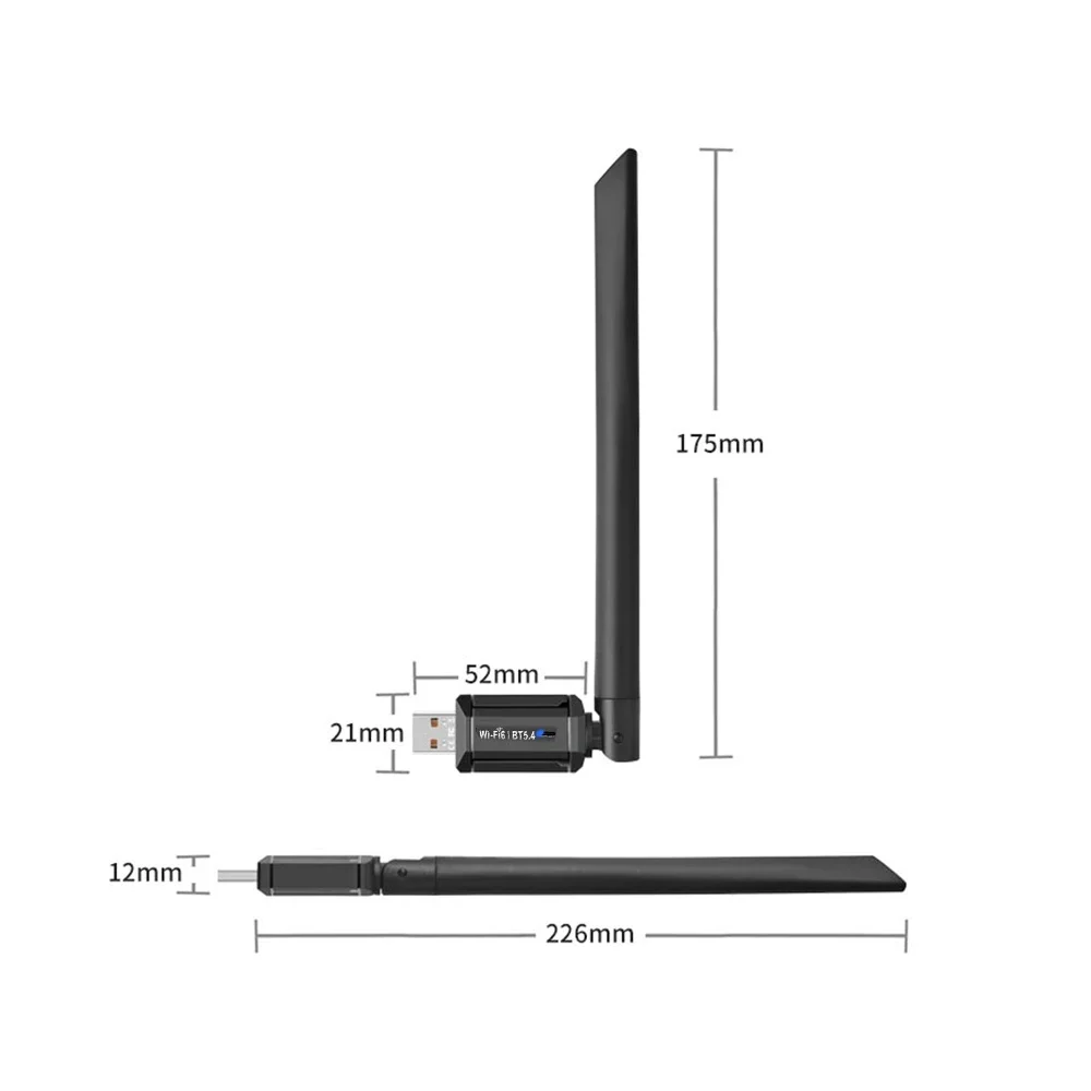 Tarjeta de red inalámbrica WiFi de 900Mbps WiFi 6 Bluetooth 5,4 adaptador USB de doble banda 2,4G 5GHz Wi-Fi Lan Dongle receptor controlador gratis