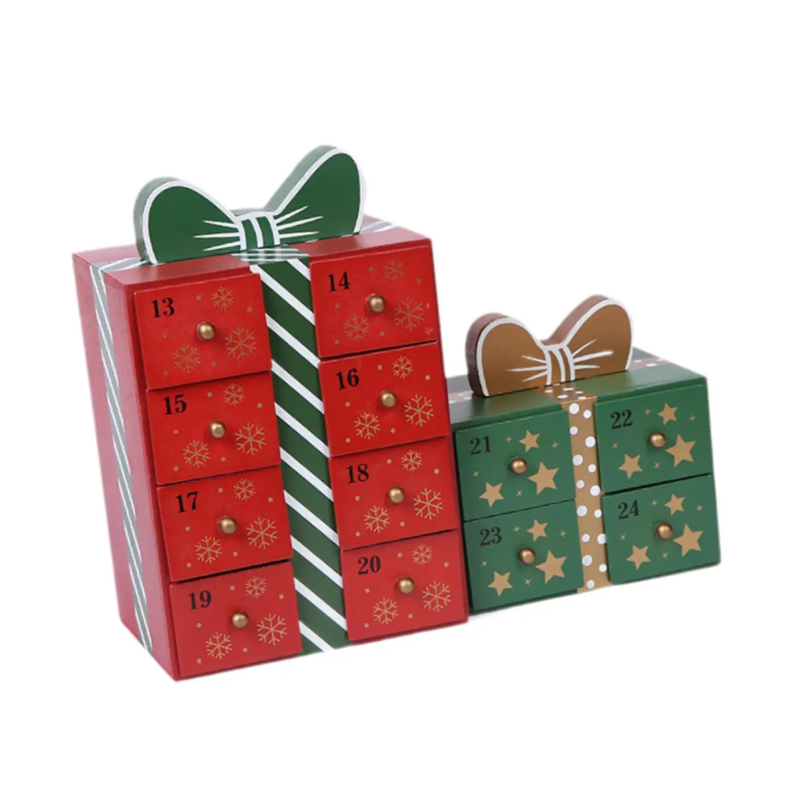 قطعة مركزية لتقويم القدوم الخشبي لعيد الميلاد مع أدراج تخزين لـ #2