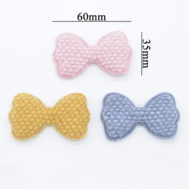 12pcs/lot Soft Corn Kernels Plush Patches Bow Tie Applique for Clothing Crafts Sewing Supplies DIY Headwear Hair Clips Decor