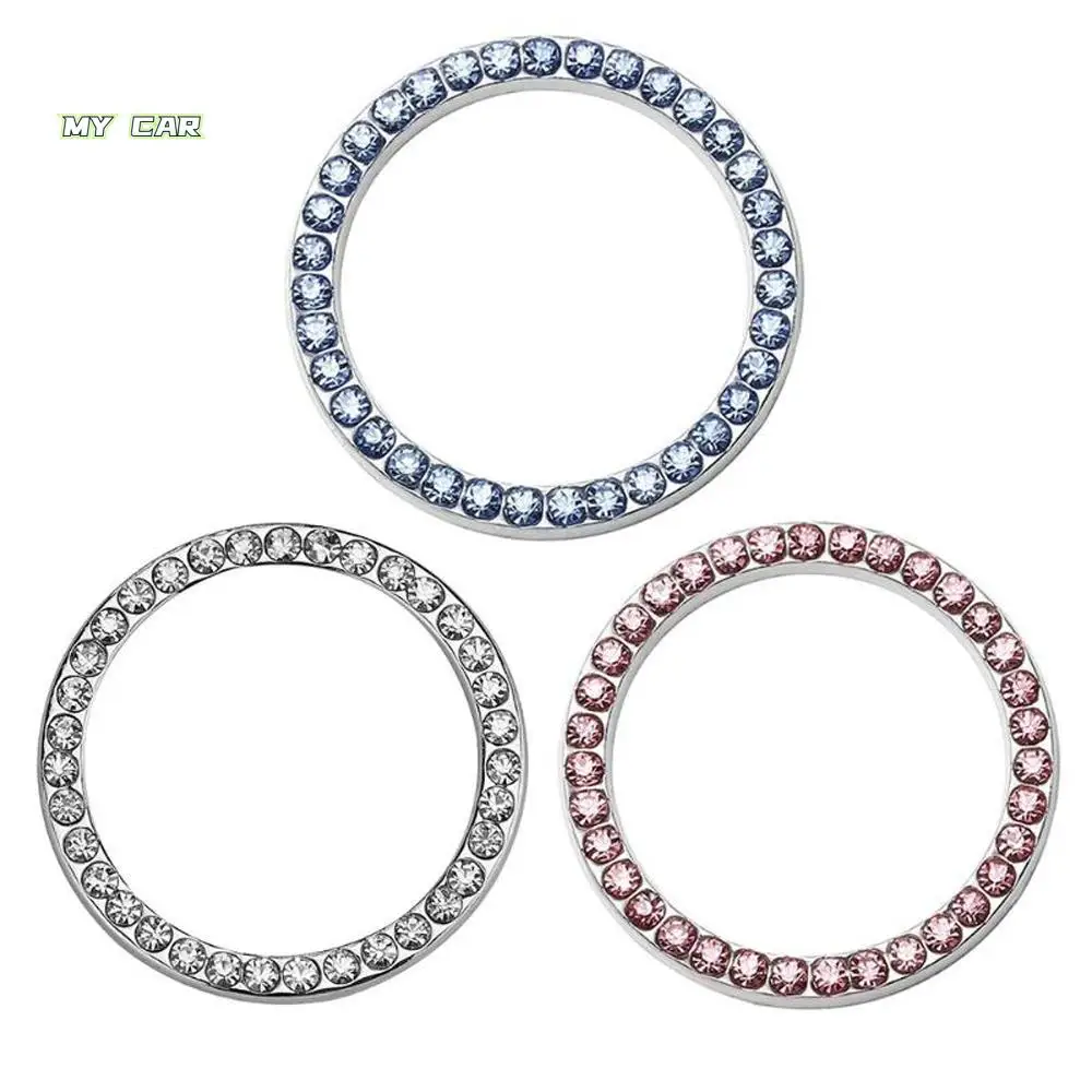 

Cover Bling Decorative Crystal Ring Start Stop Engine Switch Button Decor Decorative Diamond Ring Car Start Decorative Circle