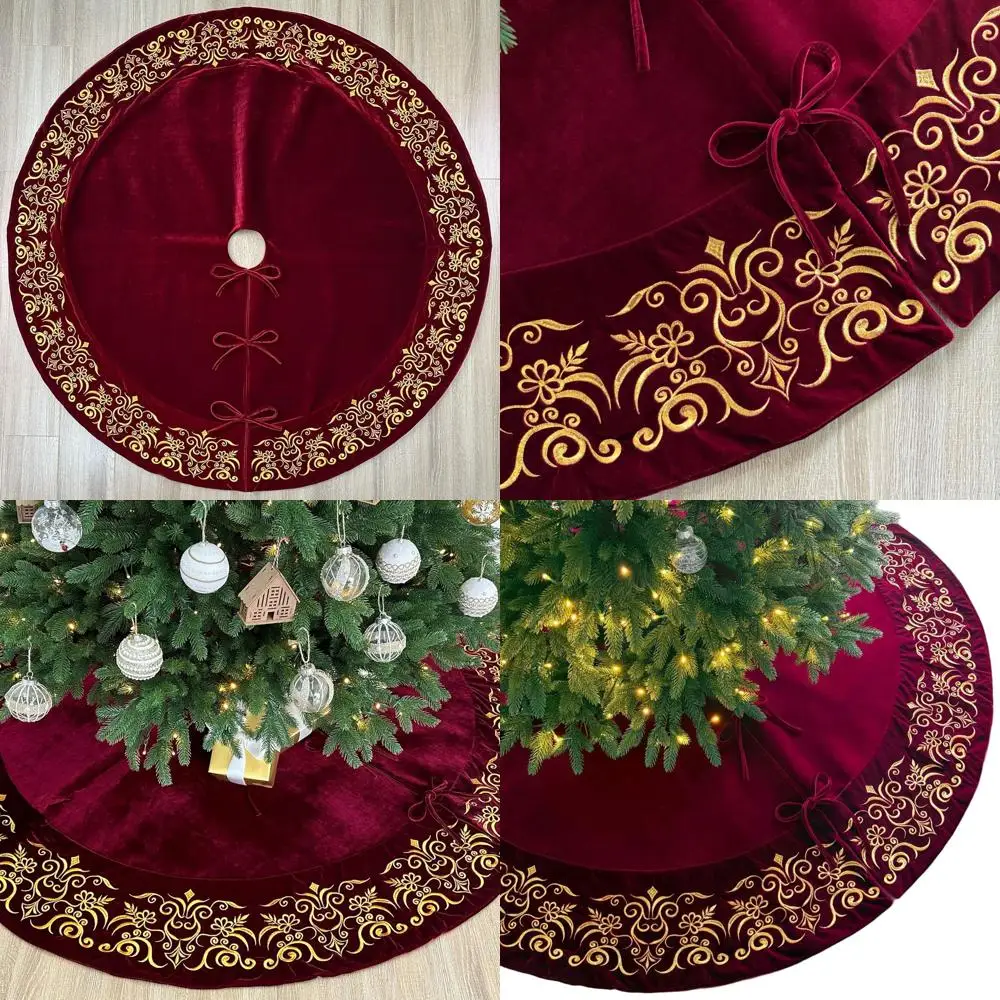 

Элегантная бархатная юбка «Рождественская елка» в викторианском стиле 72, из дамасского бордового золота и кружевными завязками