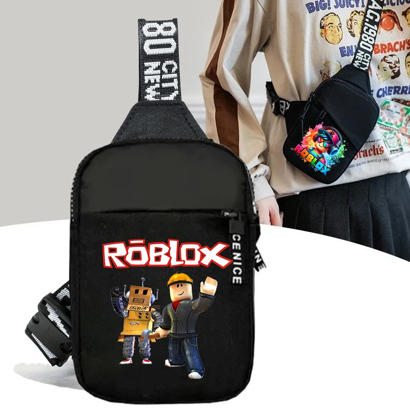ROBLOX الرياضة حقيبة صدر للرجال الرجال الصغيرة الهاتف المحمول أنيمي الشكل حقيبة ساع الأولاد الخصر أكياس متعددة الوظائف حمل على حقيبة هدية
