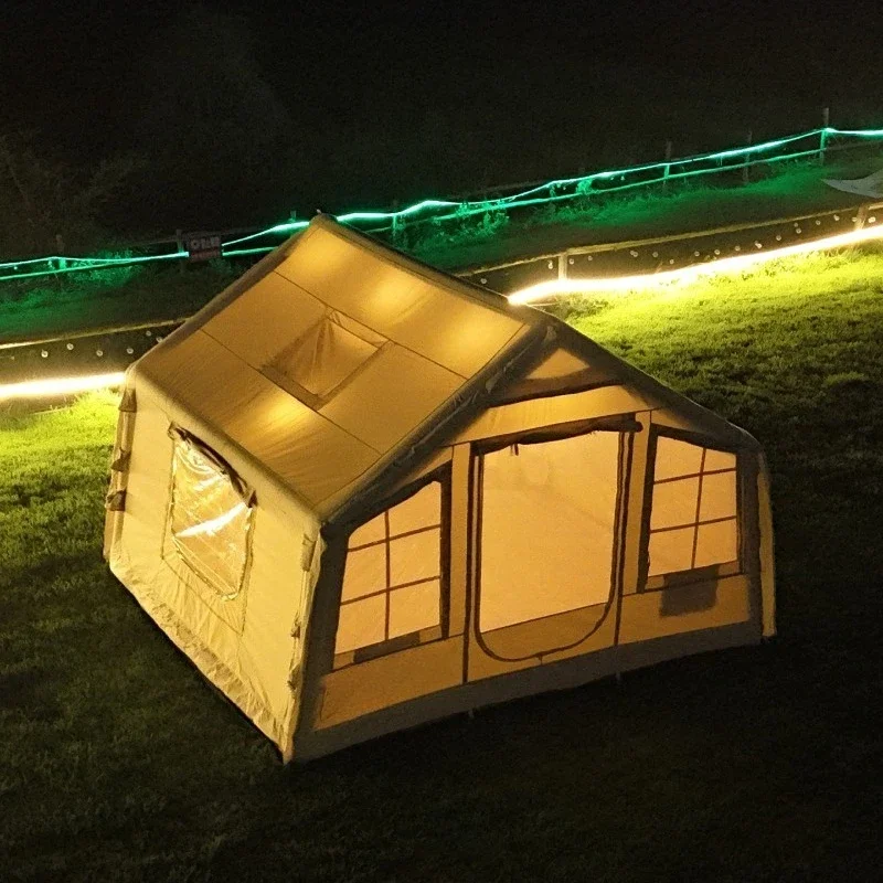 9 flat inflatable tent, comfortable outdoor rainproof inflatable tent for 3-4 people