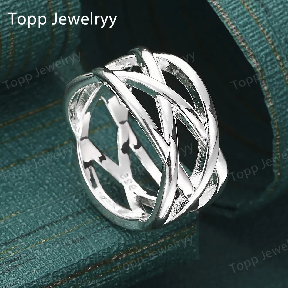 

Серебро 925 пробы, простое, 5-10 # Плетеное кольцо с полым сердечком для женщин, модное украшение, подарок на вечеринку или Рождество