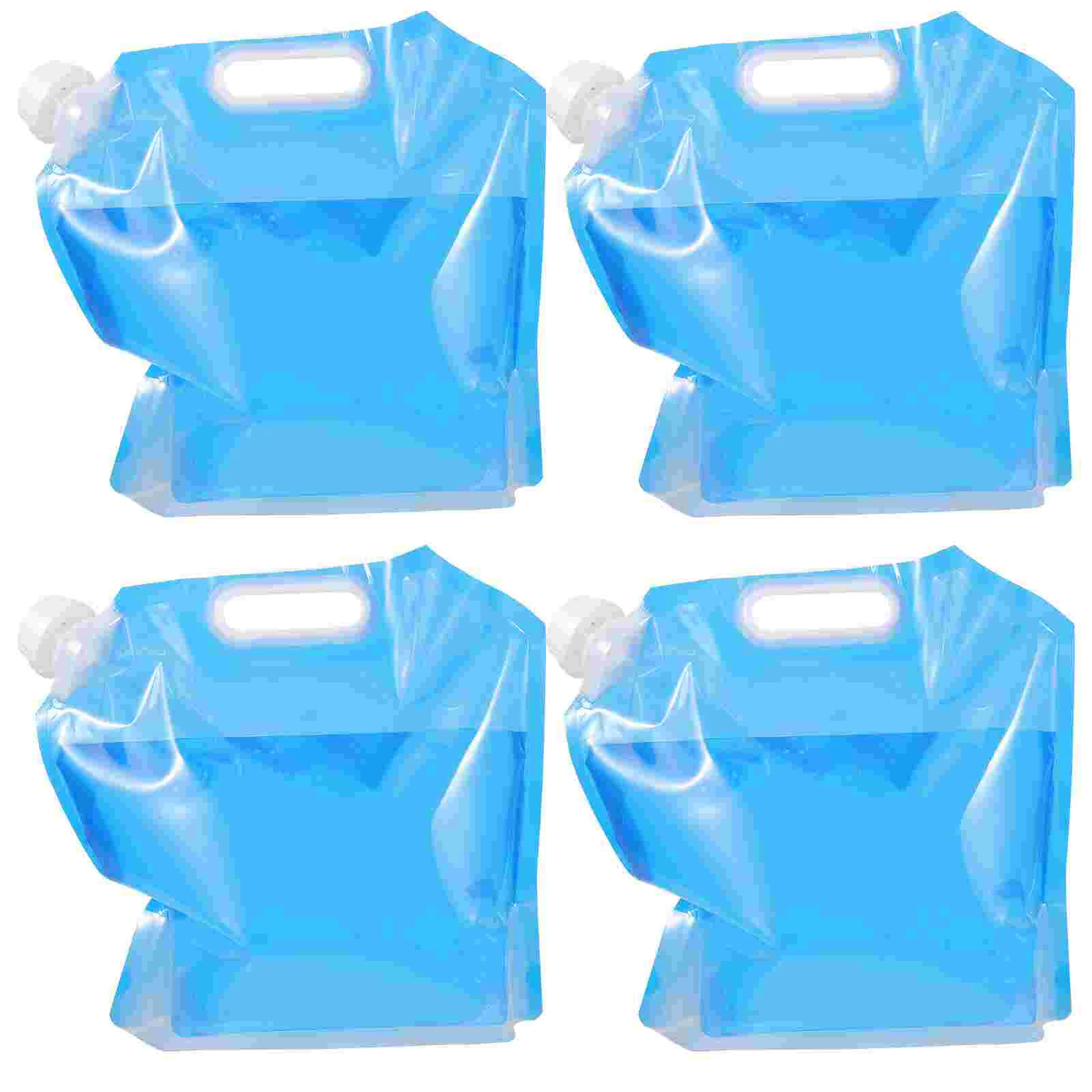 4 Pcs Portable Kettle Water Outdoor Carrier Foldable Folding Bag Freezable Container Travel