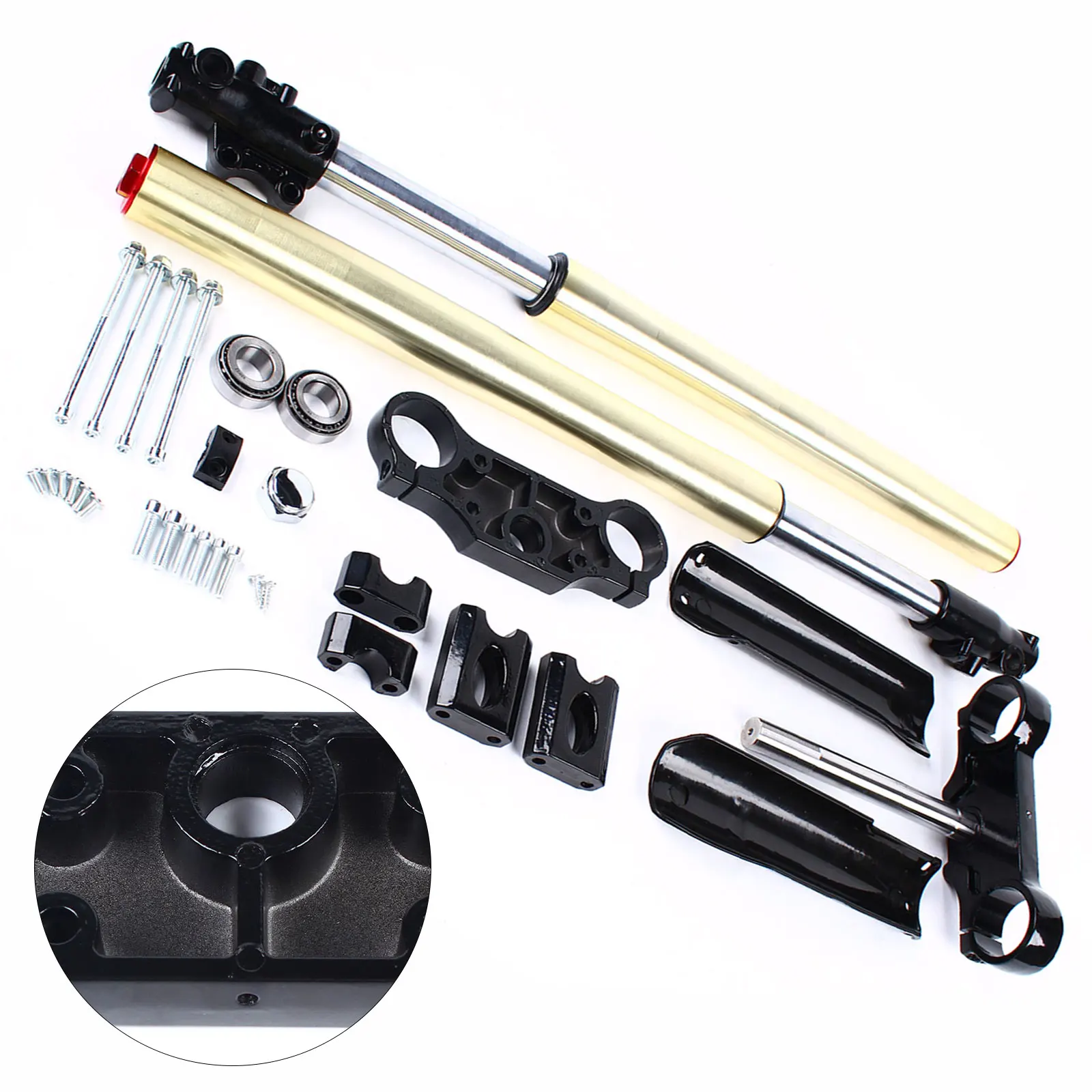 مجموعة شوكة أمامية لمعظم الدراجات الترابية حفرة ، مشبك شجرة ثلاثية ، ممتص صدمات ، قوي ومتين ، ملحقات محرك ، 29 "، من من 125cc