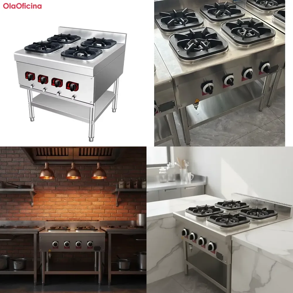 Профессиональная кухонная плита с 4 конфорками в стиле Wenhua, низковольтная, для ресторанов