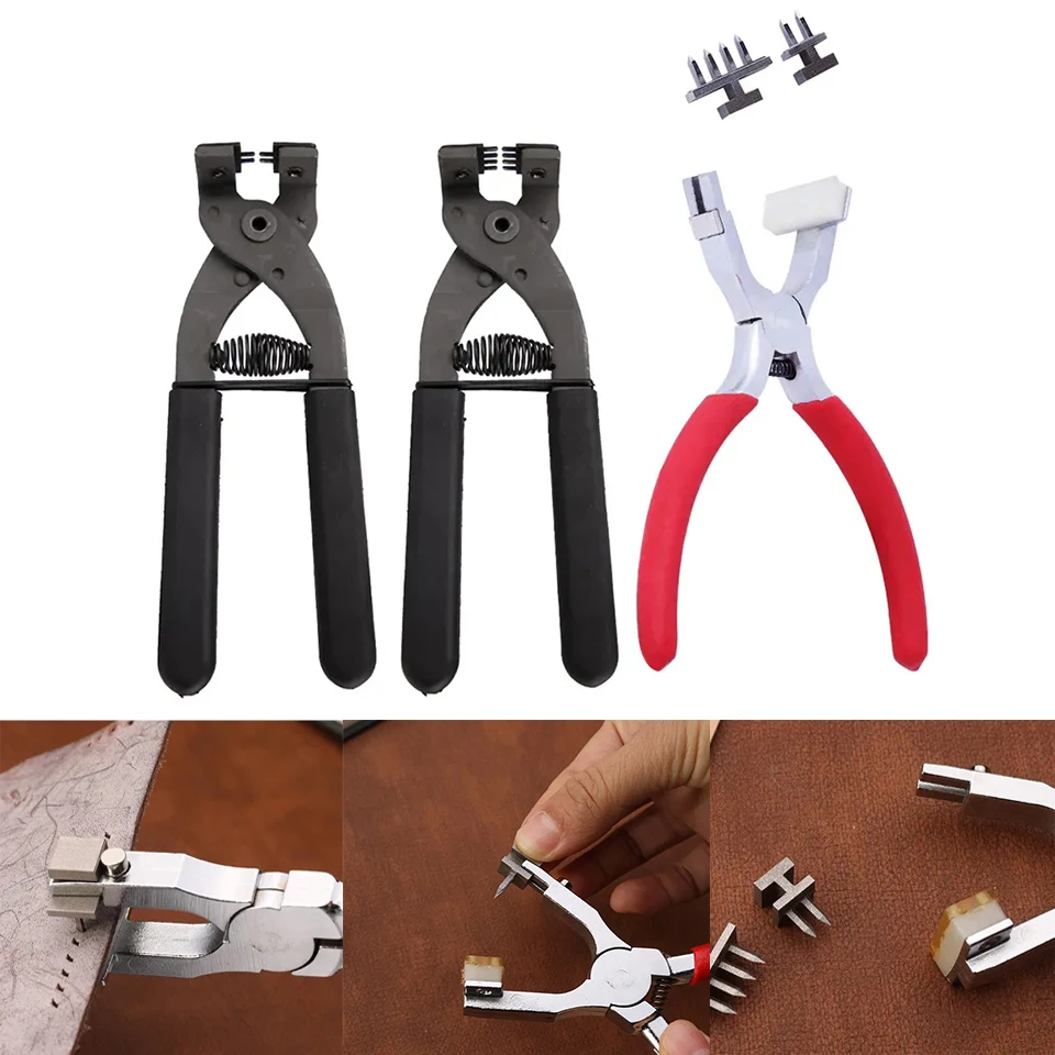 

Fenrry Leather Pliers Piercer Hole Punch Tools Hand-Held Silent Eyelet Puncher Leather Craft Household Punching Leather for Belt