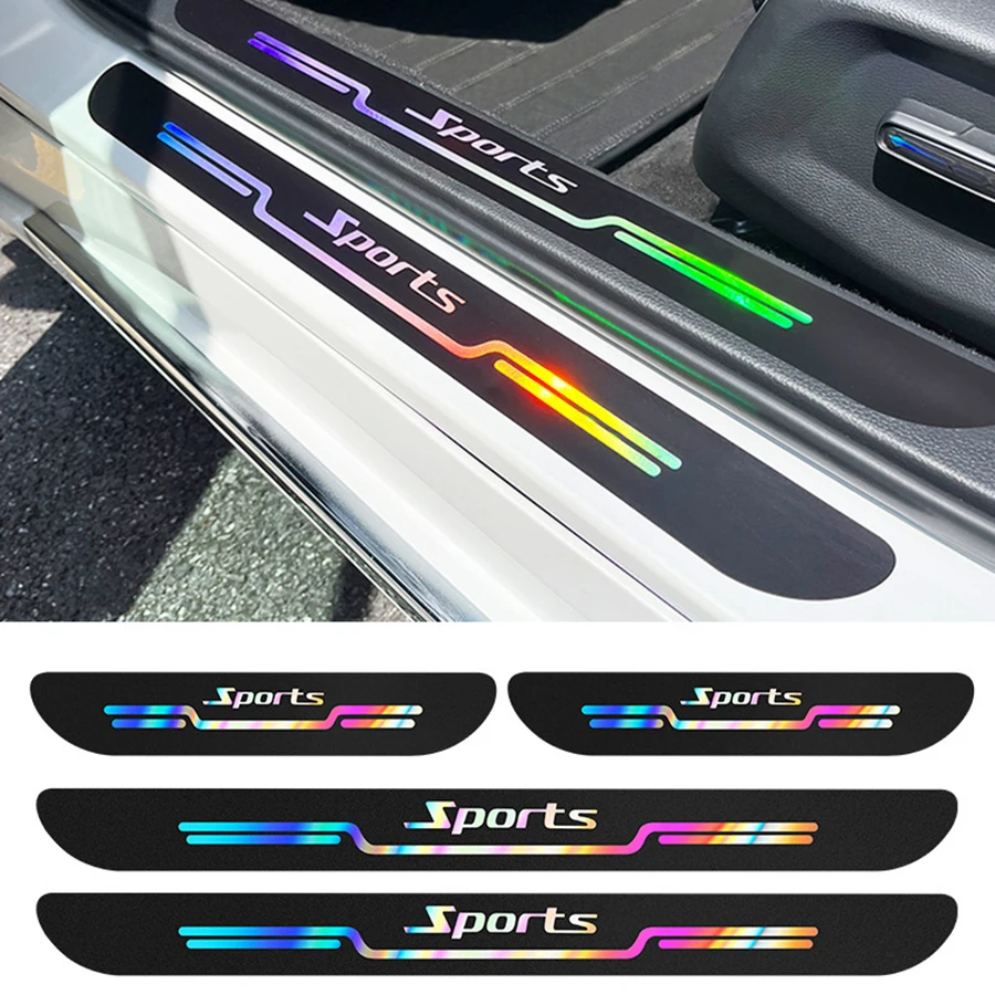 

Colorful Car Tailgate Sill Bumper Guards Stickers -Car Door Sill Strips Stickers Door Panel Anti-Wear Protective Film Styling