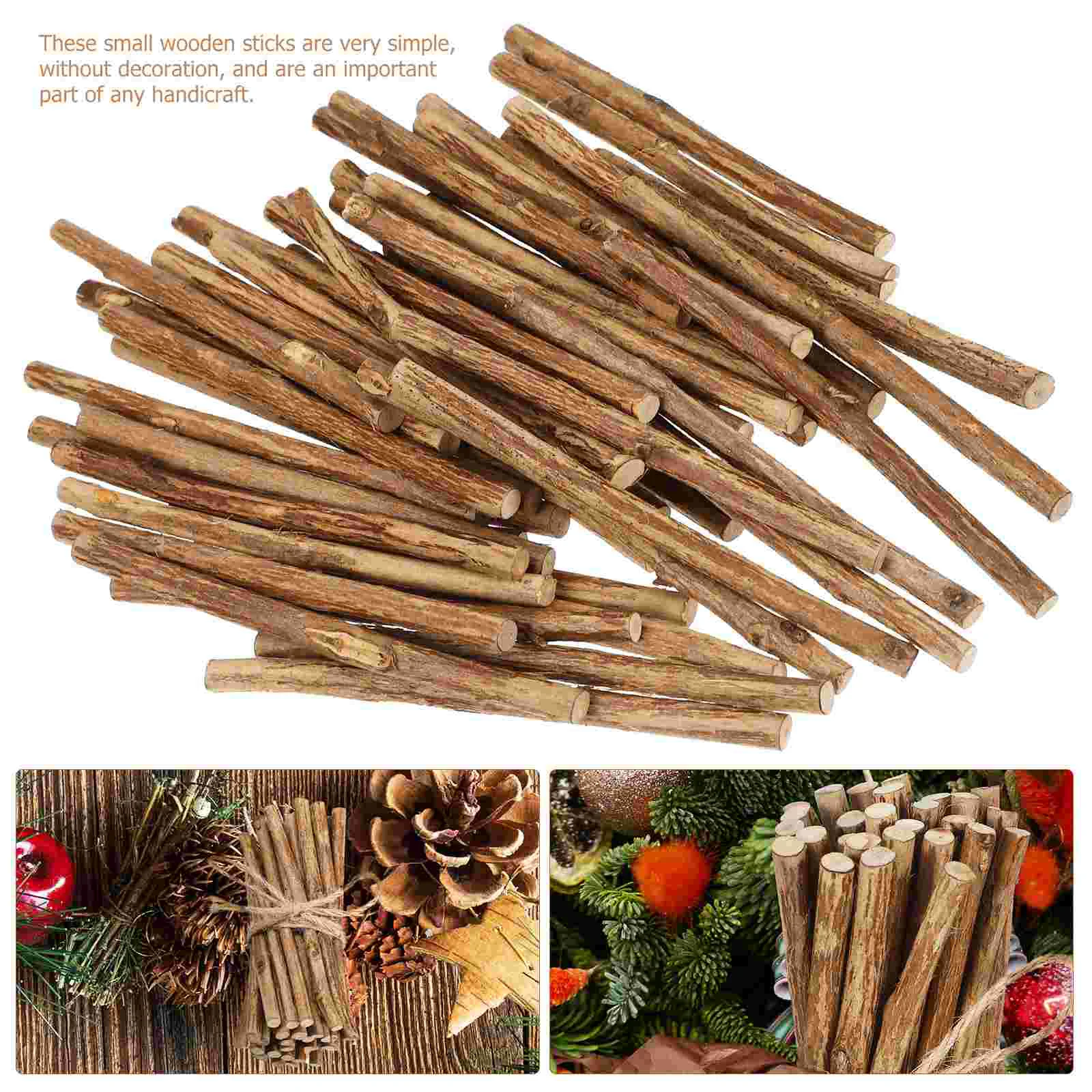 50 Pcs Bulk Stickers DIY Wooden Log Sticks Craft Branches Decorations Natural Chandelier for Crafts Child