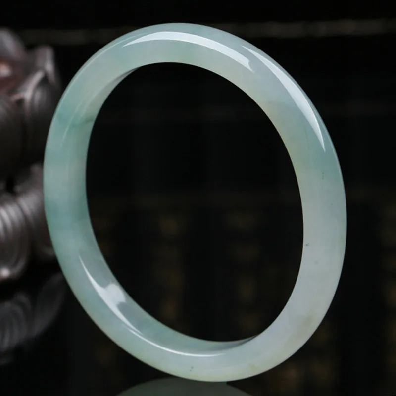 【New Arrivals Sale】New ice-type, translucent, oval-shaped jade braceletaAWomen's fine jade bracelet