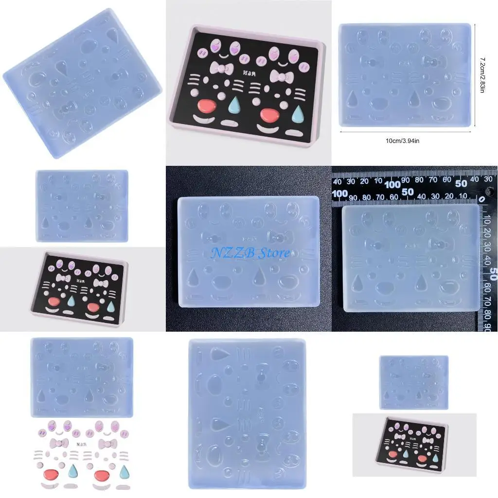 T21F لامعة الهندسة العين الصغيرة التعبير سيليكون الايبوكسي الراتنج قالب Keychain بها بنفسك المفاتيح قلادة مجوهرات للزينة حقيبة