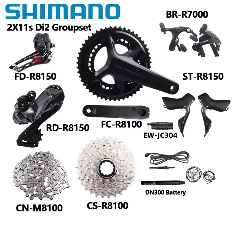 Shimano ULTEGRA Di2 2x12s R8150 Groupset R7000 Brake Caliper R8100 Crankset Cassette R8150 Derailleur For Road Bicycle Bike Set