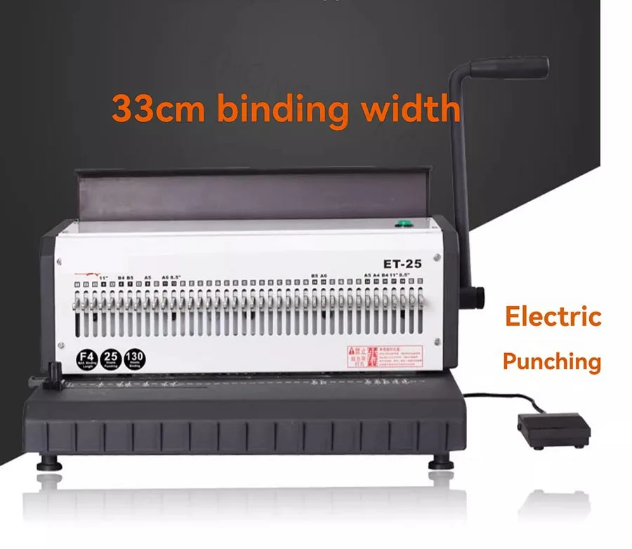 Electric Binding Machine ET-25 Double Iron Ring 40 Hole Punching Machine 3MM Cardboard Punching Machine