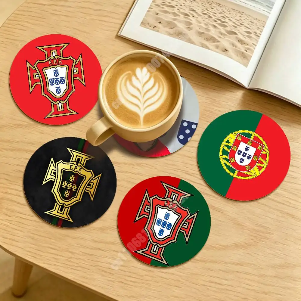 

Portugal Football 2026 Soccer Round Coaster for Drink Cup Sustainable Lifestyle Decor Aesthetic Home Setup