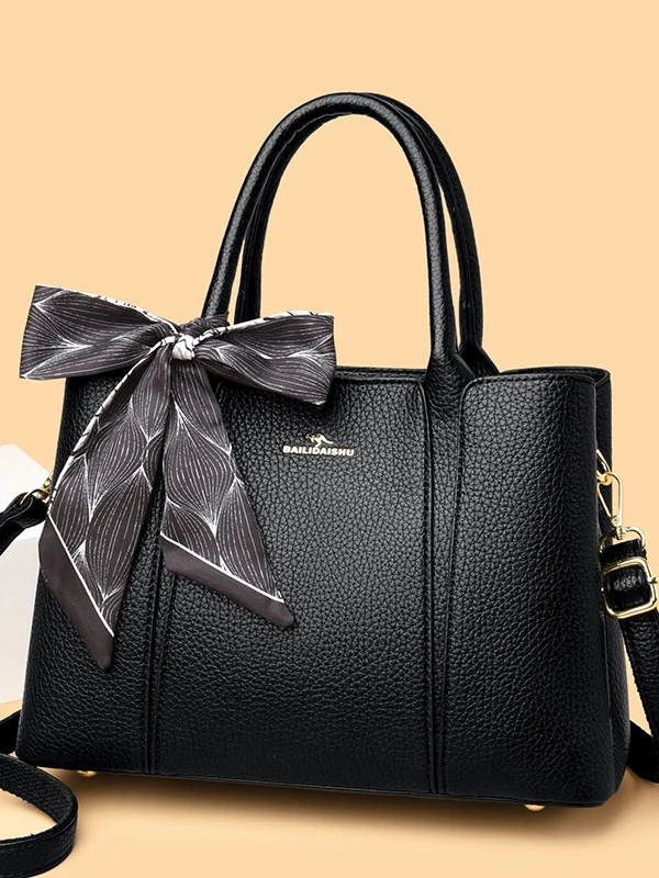 

Large Capaci Leather Handbag Women's Crossbody Bag Casual Simple Sle Soft Cotton Zipper Closure Soft Leather Handle