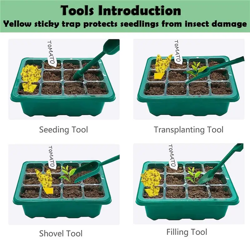 AA10RR Seed Tray with Grow Light,5 Pack Seed Kit,Increase Germination Rate&Adjustable Humidity Seed