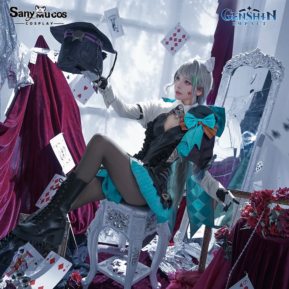 

Premium Edition SanyMuCos Lynette x KFC Cospaly Genshin Impact Game Dress Cospaly Outfit Comic-con Birthday and Holiday Gifts