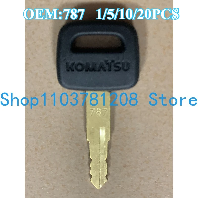 1/5/10/20PCS Suitable for Komatsu Heavy Equipment 787 Black Handle Key Excavator Bulldozer Loader Backhoe Starter