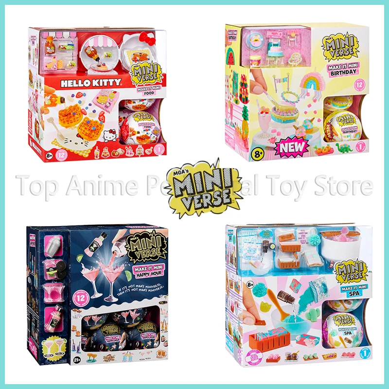 MGA Miniverse Sanrio Series Hello Kitty صندوق أعمى ، جديد أصلي ، اجعله طعام صغير ، هدية عيد ميلاد للأطفال