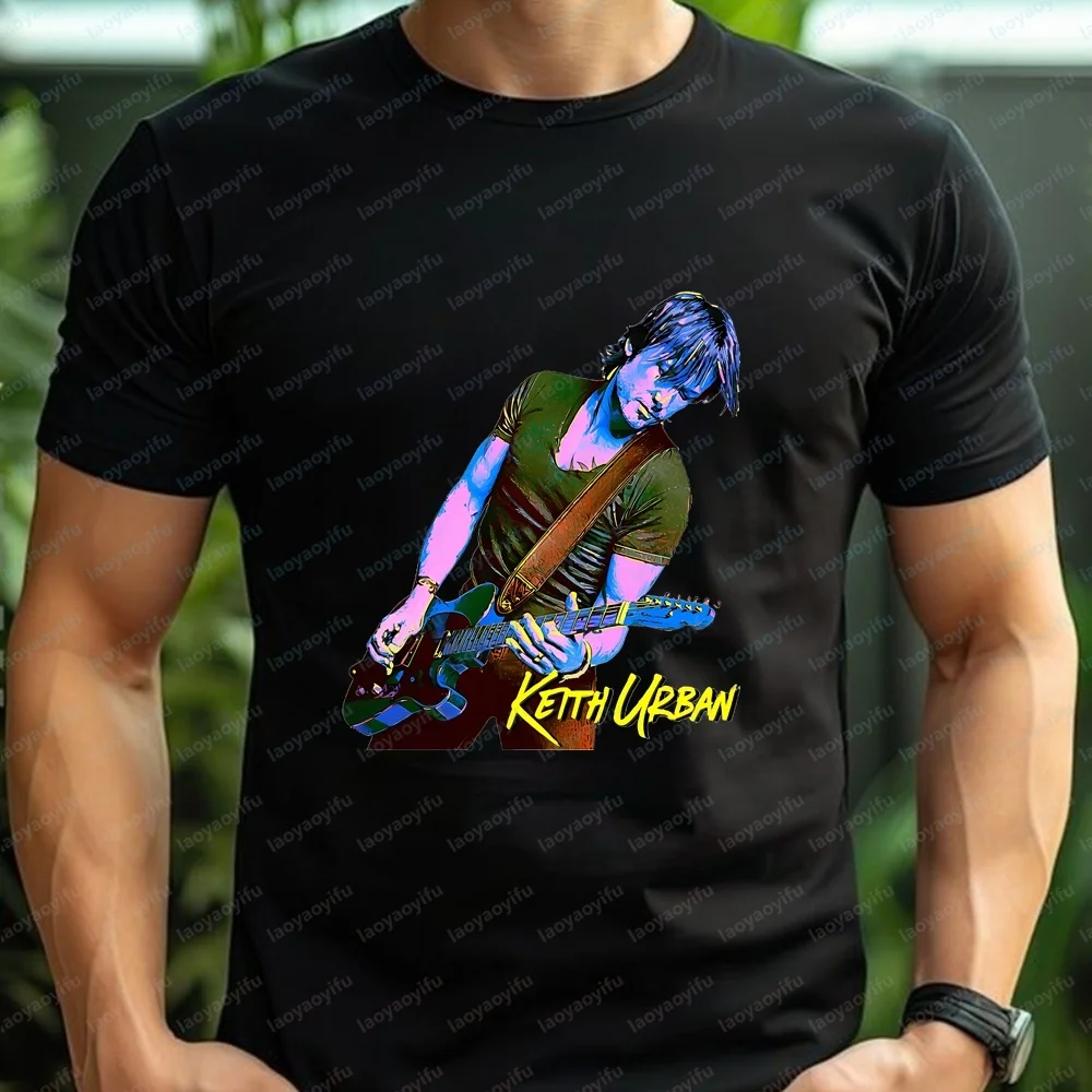 Pop Singer and Guitarist Keith Urban's Printed Short-sleeved Men's and Women's Crew-neck Comfortable T-shirt