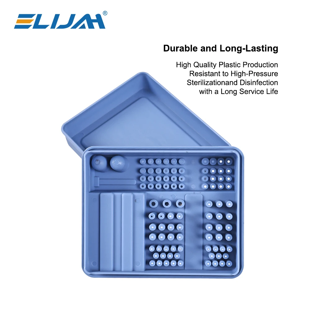

ELIJAH Dental Multi Functional Sterilization Box Dental Burs Box Endo Files Holder 135°high Teperature Sterilization Drill Case