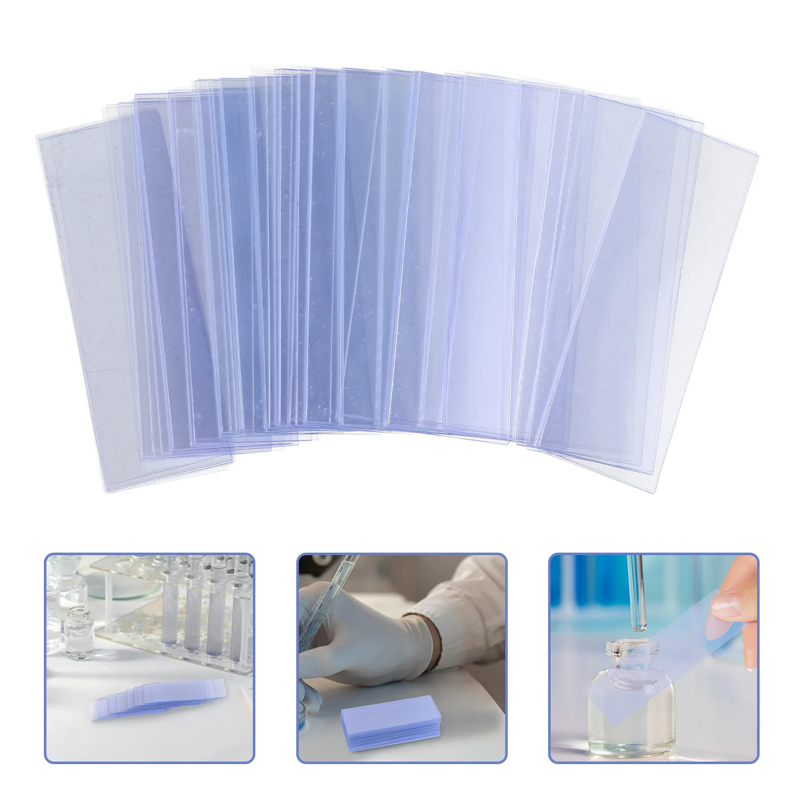 

100pcs Microscope Slides Plastic Blank 22X22Mm Clear Disposable For Urine Tests Lab Chemical Analysis Durable Flat Optical