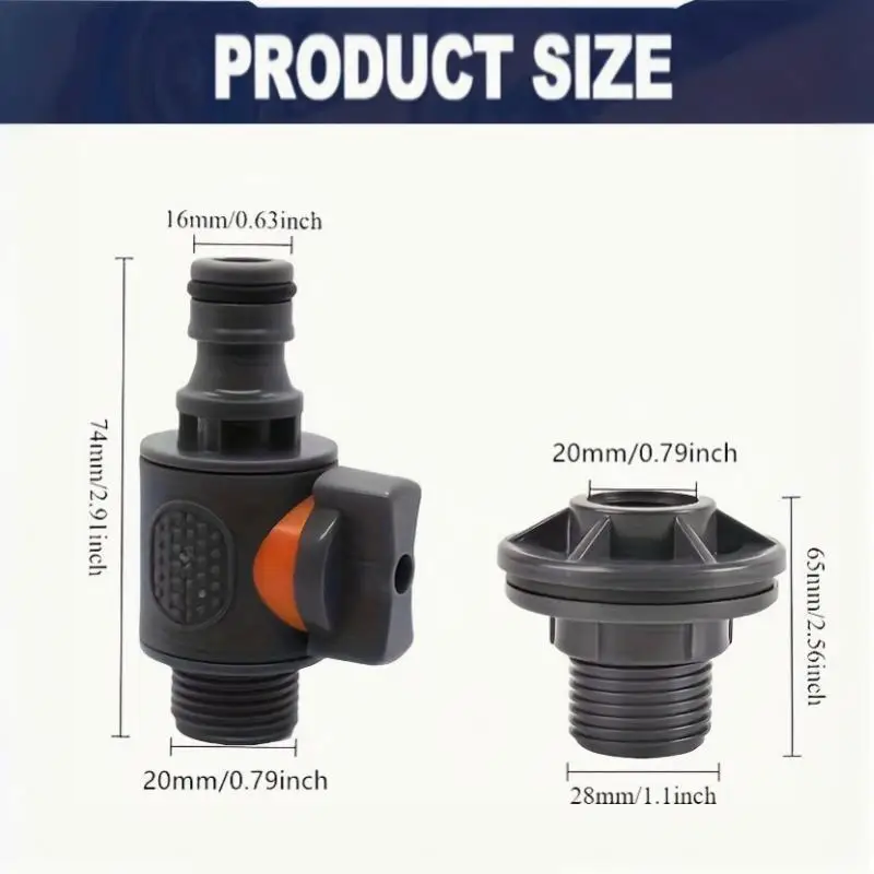 Tank Adapter 1/2-inch Tank Connector With Irrigation Valve Suitable For Garden Maintenance And Water Storage Tanks