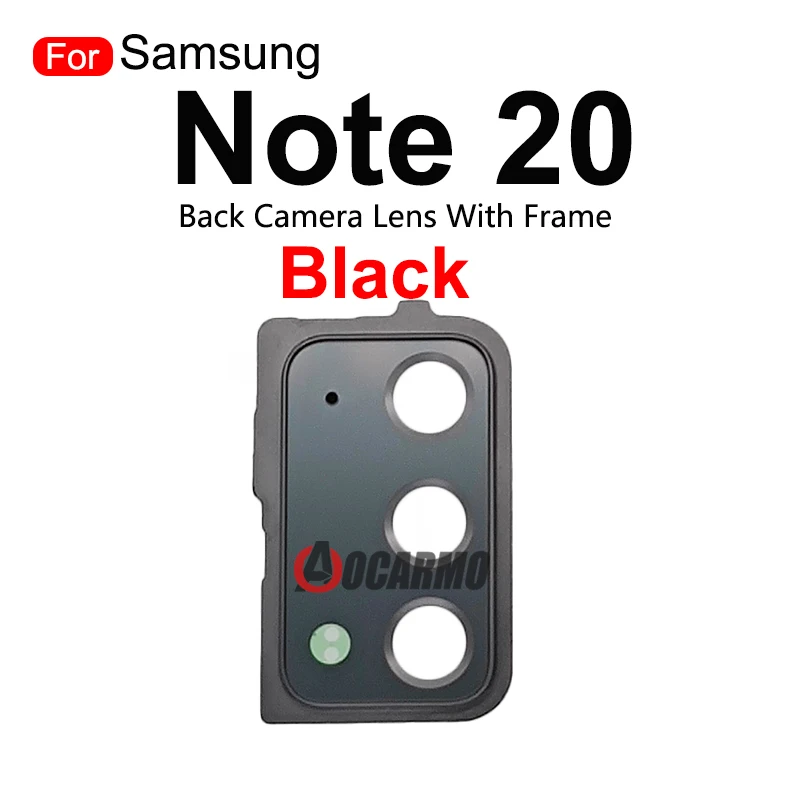 For Samsung Galaxy Note 20 Note20 Rear Camera Glass Lens With Back Cover Frame Holder and Sticker Replacement Part