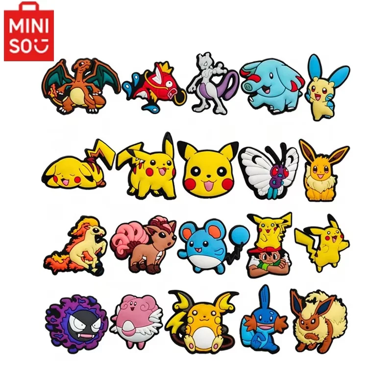 20/60Pcs/Set MINISO Cute cartoon Shoe Charms DIY Shoe Buckle Accessories PVC Shoe Decorations Christmas Gifts
