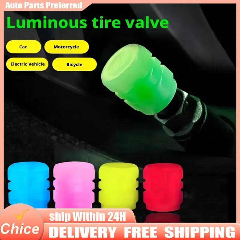 1pcs Glow in The Dark Valve Caps, Reflective Tire Valve Stem Covers for Car Bike Motorcycle Truck, Bicycle Air Tire Accessories