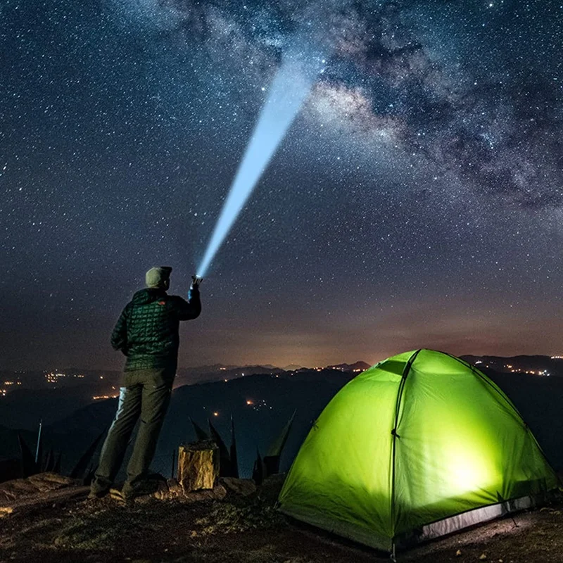 Super Bright Flashlight Ultra Powerful LED Torch Light Rechargeable 7COB Side Light 4 Modes Outdoor Adventure Flashlight